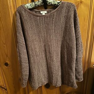 Cozy Knit Crew Neck Sweater in Brown